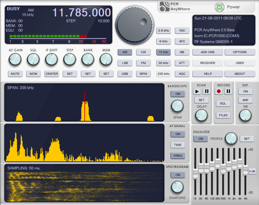 PCR AnyWhere main screen
